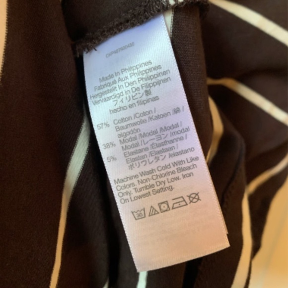 NWT Madewell Striped Dark Brown Mock Neck Small - Picture 7 of 10